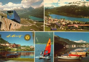 Vintage Postcard 1995 Views Famous Places St. Moritz Schweiz Sussie Switzerland