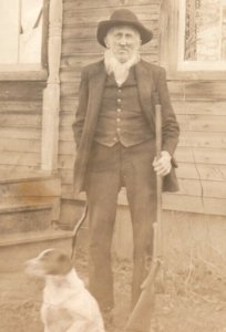 Hunter White Beard Shotgun Hunting Dog Cap Real Photo Postcard