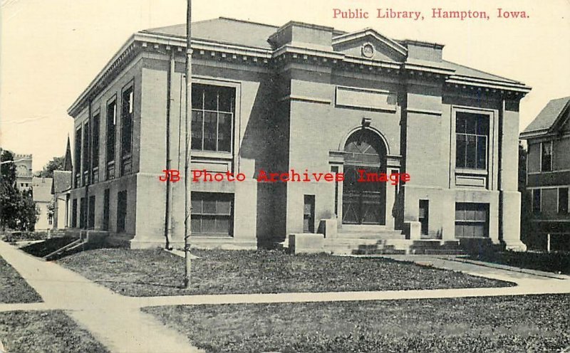 IA, Hampton, Iowa, Public Library, Exterior View, Black & White Pub No 33118
