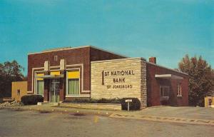 Jonesboro Illinois First National Bank Street View Vintage Postcard K55162