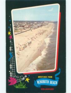 Unused Pre-1980 BEACH SCENE Rehoboth Beach Delaware DE d7171@