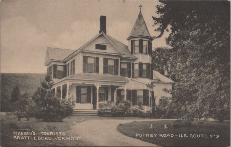 Postcard Marion's Tourists Brattleboro VT Putney Road US Route 5-9