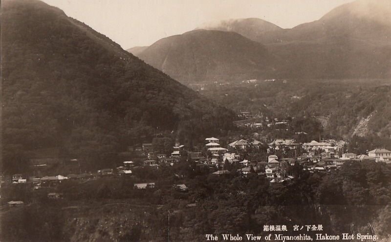 Postcard RPPC Whole View Miyanoshita Hakone Hot Springs Japan