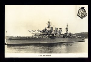 na7273 - Royal Navy Warship - HMS Cumberland - postcard