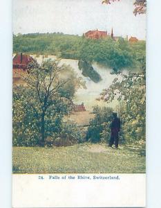 Old Postcard RHINE FALLS Rheinfall Near Schaffhausen & Zurich Switzerland F5442