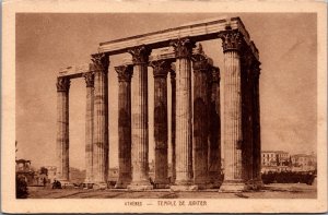 Greece Athens Temple of Olympian Zeus Acropolis Vintage Postcard C114