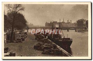 Old Postcard Paris Port Saint Nicolas Boat