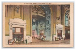 Postcard The Lobby Union Station Kansas City MO. Missouri c1958 Postmark