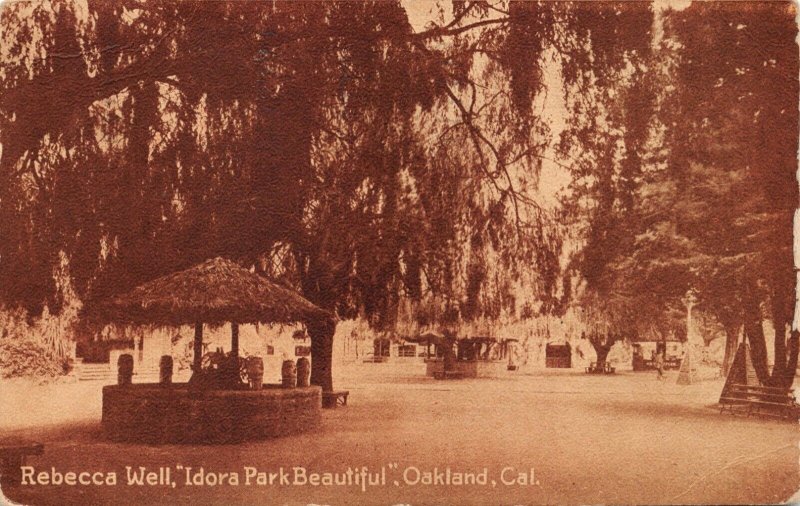 OAKLAND CALIFORNIA~IDORA PARK BEAUTIFU~REBECCA WELL~SEPIA POSTCARD 1912 