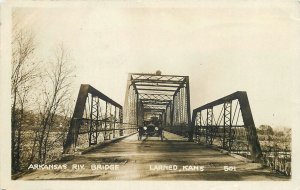 Postcard RPPC C-1910 Kansas Larned Arkansas River Bridge #501 KS24-2976