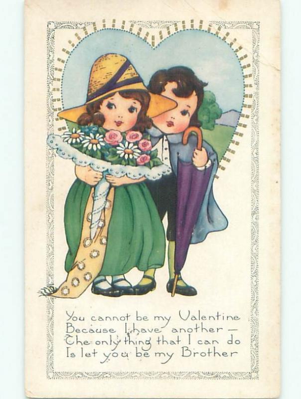 Divided-Back VALENTINE DAY SCENE Great Postcard W8022