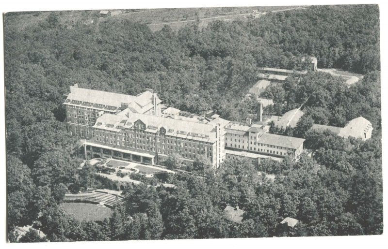 Postcard Aerial View North Terrace Outdoor Stadium Inn Buck Hill Falls PA