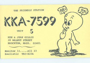 Pre-1980 RADIO CARD - CB HAM OR QSL Brockton Massachusetts MA AH2490