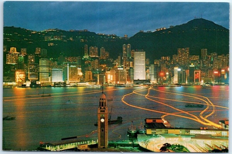 Postcard - Hong Kong Night Scene - Hong Kong, China