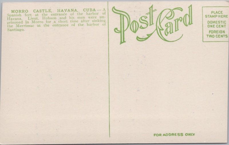 Morro Castle Havana Cuba Habana Unused Vintage Postcard D48