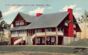 Club House, Country Club, Muskegon, Michigan, Early Postcard, Unused