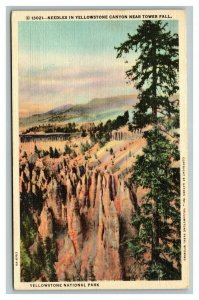 Vintage 1940's Postcard Needles Yellowstone Canyon National Park Wyoming