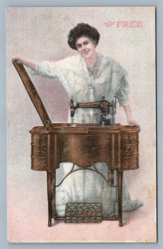 SIOUX CITY IA ORCUTT CO FREE SEWING MACHINE ADVERTISING ANTIQUE POSTCARD 