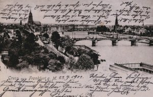 Germany Gruss aus Frankfurt Am Main Vintage Postcard 03.93