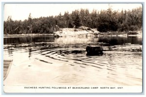 Duchess Hunting Polliwogs Beaverland North Bay Ontario RPPC Photo Postcard