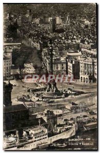 Old Postcard Barcelona Ramblas Colon y