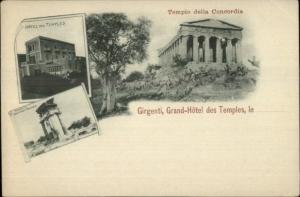 Girgenti Italy Grand-Hotel c1900 Multi-View Postcard