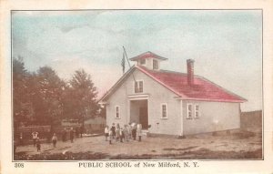 New Milford New York Public School, Divided Back, Vintage Postcard U12081