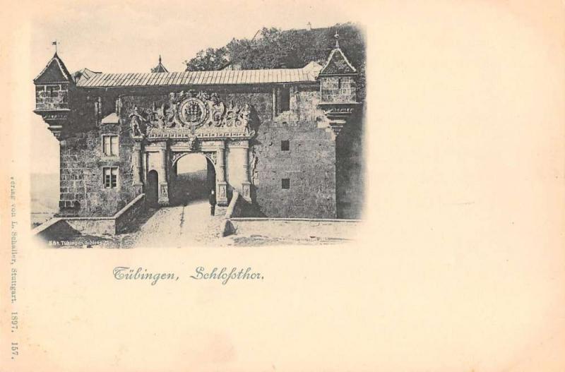 Tubingen Germany Castle Gates Antique Postcard J42073