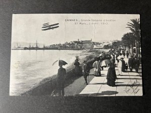 1910 Mint France RPPC Aviation Postcard Cannes Great Aviation Week