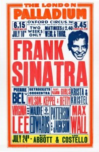 Frank Sinatra Live London Palladium Theatre Concert Poster Postcard