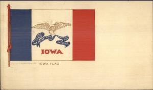 Iowa IA State Flag c1918 Postcard jrf