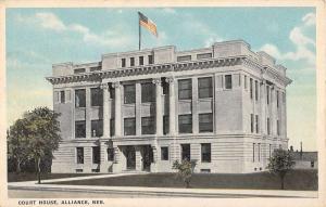 Alliance Nebraska Court House Street View Antique Postcard K41437