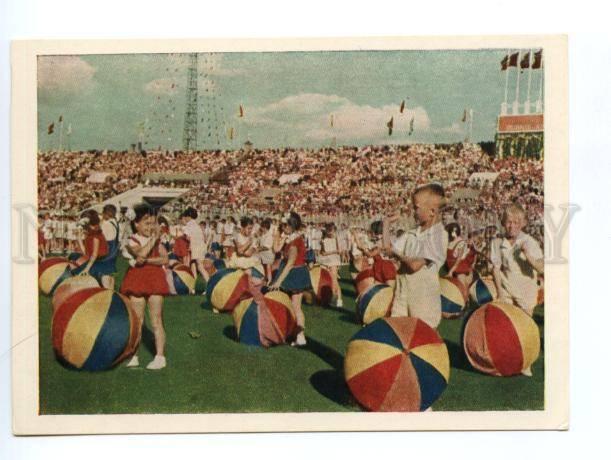 132693 USSR 1955 All-Union Sports parade athletes in Moscow