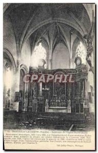 Old Postcard Fontenay Le Comte Interior of Notre Dame & # 39Eglise