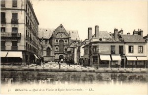 CPA RENNES Quai de la Vilaine et Eglise Saint-Germain (1295011)