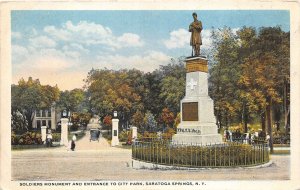 US6502 soldiers monuemnt and entrance to city park saratoga springs n y  usa