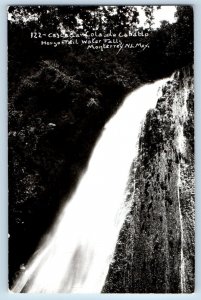 Monterrey NL Mexico Postcard Horse Tail Waterfalls c1950's RPPC Photo