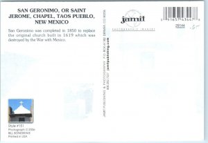 Postcard - San Geronimo, Or Saint Jerome, Chapel - Taos Pueblo, New Mexico