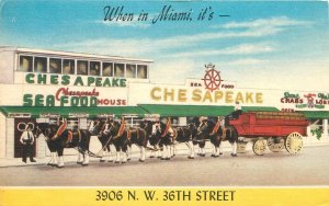 Postcard 1955 Florida Miami Chesapeake Seafood House occupation linen 23-11201