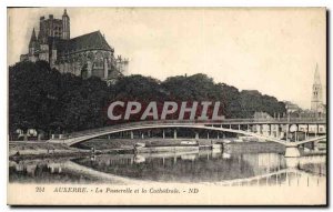 Old Postcard Auxerre Gateway and the Cathedral