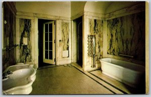 Vtg Toronto Canada Casa Loma Marble Walled Castle Bathroom Postcard