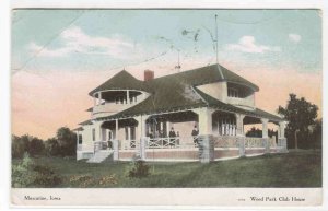 Weed Park Club House Muscatine Iowa 1908 postcard