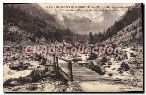 Old Postcard SAINT-MARTIN-border bridge VESUBIE