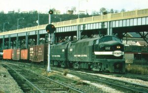 Vintage Postcard N.Y. Central Railroad 1212 & 1211 Freight Train Cincinnati Ohio