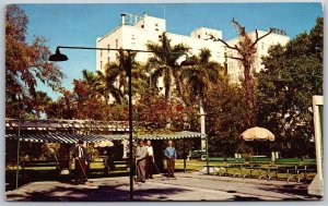 Vtg Bradenton Florida FL Hotel Dixie Grande & Park Shuffleboard View Postcard