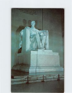 Postcard Lincoln Statue, Lincoln Memorial, Washington, District of Columbia