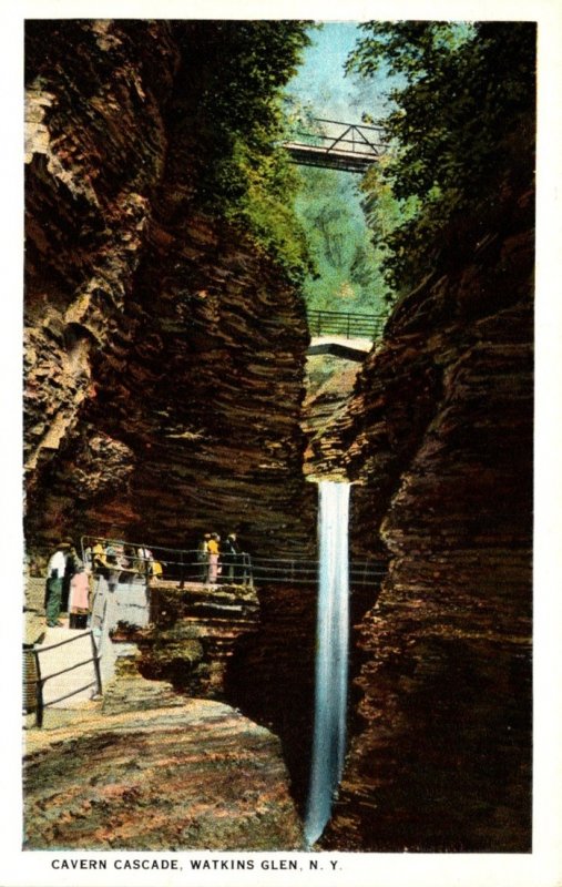 New York Watkins Glen Cavern Cascade Curteich