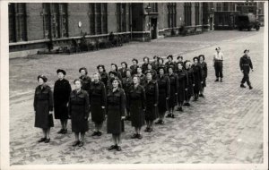 Utrecht Netherlands on Back - Women Military Uniforms - Formation RPPC