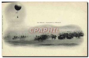 Old Postcard The parade Army Cavalry and aerostat TOP