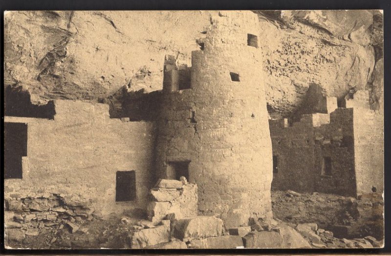 32720) Colorado MESA VERDE RUINS Round Tower Cliff Palace - Divided Back